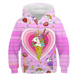 Kid Girls Boy Unicorn Hoodies Cartoon Sweatshirt Casual Pullover