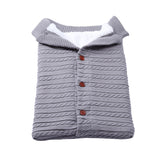 Baby Button Outdoor Cart Wool Knit Fleece Thickened Thermal Sleeping Pajamas