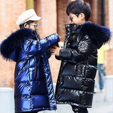 Kid Boy Girl Jacket Warm Long Cotton Down Cotton-padded Jacket