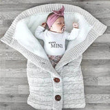 Baby Stroller Sleeping Outdoor Button Knitted Wool Fleece Thickened Pajamas