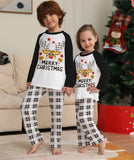 Family Matching Parent-child Fawn Alphabet Plaid Christmas Home Pajamas