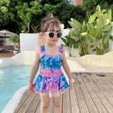 Kid Baby Girl Gauze One-piece Mermaid Swimsuit