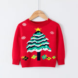 Kid Baby Girl Christmas Tree Pullover Bottoming Sweater