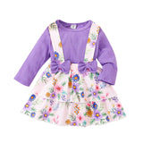 Baby Girl Autumn Winter Floral Strap 2 Pcs Set