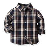 Kid Baby Boy Suit Long Sleeve Plaid Jeans Gentleman Sets 2 Pcs