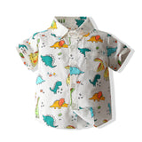 Kid Baby Boys Summer Suit Cartoon Dinosaur 2 Pcs Set