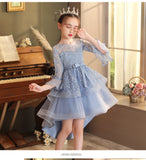 Kid Girl Pompous Trumpet Sleeves Princess Dress