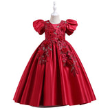 Kid Girl Short-sleeved Foreign Party Ball Gown Dresses