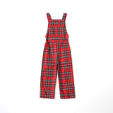 Family Matching Overalls Mother Daughter Plaid Parent-child Dresses