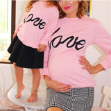 Family Matching Love Printed Parent-child Shirts