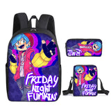 Kid School Bag Friday Funk Night Printed Backpack 3 Pieces/Lot