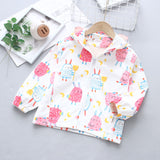 Kid Baby Girl Jacket Cartoon Cute Print Zipper Velvet Coats