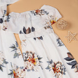 Family Matching Mother Daughter Summer Printed Chiffon Elegant Dresses