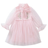 Kid Baby Girl Princess Long Sleeve Mesh Dress