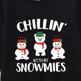 Family Matching Snowmen Cartoon Christmas Print Sweatshirts