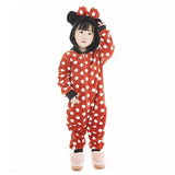 Kid Baby Girl Flannel Cartoon Animal One Piece Winter Pajamas