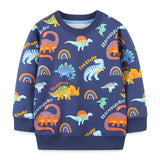 Kid Baby Boys Terry Printed Long Sleeve Cartoon Sweatshirt