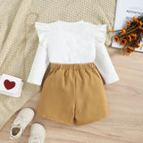 Kid Baby Girl Long Sleeved False Bow Tie Elastic 2 Pcs Sets