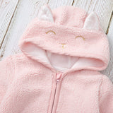 Baby Girl Hooded Jumper Autumn Winter Cute Lamb Wool Zipper Coats