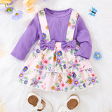 Baby Girl Autumn Korean Wrap Fart Suits 2 Pcs Sets