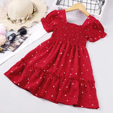Kid Baby Summer Fashionable Wave Point Short Sleeve Dresses