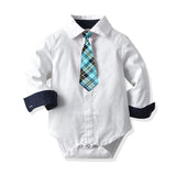 Baby Boy Suit Long Sleeve Climbing Gentleman Triangle 2 Pcs Sets