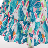 Kid Baby Girls ovely Rabbit Print Princess Flower Casual Dress