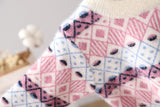 Kid Baby Girl Sweater Bow Knit Sweet Diamond Tops