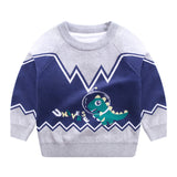 Kid Baby Boys Knit Rotator Dinosaur Cotton Warm Sweater