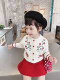 Kid Baby Girls Cardigan Pleated  Autumn Winter Suit 2 Pcs Sets