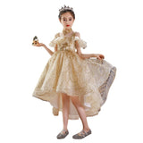 Kid Girls Birthday Princess Western Flower Yarn Dresses
