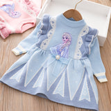 Kid Baby Girl Autumn Long Sleeve Elsa Knitted Skirt Dresses