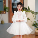 Kid Girl Spring Autumn Princess Long Sleeve Poached Dress