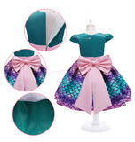 Kid Girl Mermaid Cake Bow Princess Dresses