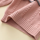 Kid Baby Girl Sweater Sweet Love Round Neck Knitting 2 Pcs Sets Suit