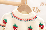 Kid Baby Girl Strawberry Round Neck Autumn Sweaters