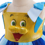 Kid Baby Girl Splicing SpongeBob Suspender Three-dimensional Design Dresses