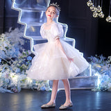 Kid Girls Princess Bubble Sleeve Flower Wedding Show Dresses