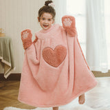 Kid Girl Bathrobe Spring AutumnNightgown Coral Long Pajamas