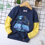 Kid Boy Letter Cartoon Print Long-sleeved Spring T Shirt