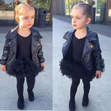 Kid Baby Girls Leather Spring Autumn PU Coats Jackets