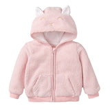 Baby Girl Hooded Jumper Autumn Winter Cute Lamb Wool Zipper Coats