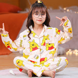 Kid Girl Spring Autumn Cute Cartoon Sweet Loose Thin Pajamas