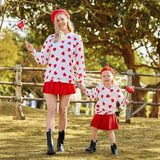 Family Matching Mother Child Multi-color Printed Casual Long Sleeve Shirts