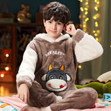 Kid Baby Boy Coral Velvet Winter Flannel Thickening Pajamas