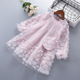 Kid Baby Girl Mesh Flower Belt Dress