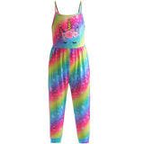 Kid Baby Girls Suspenders Spring Jumpsuit Rainbow Unicorn Fashion Pants