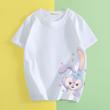 Kid Girls Short-sleeved T-shirt Cute Printed Blouse