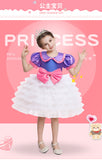 Kid Baby Girls Snow White Cake Lace Bow Pompadour Dresses