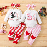 Infants Baby Girl New Valentine's Day Suit 3 Pcs Sets